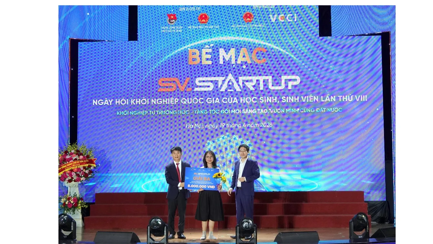Giải Ba toàn quốc SV_STARTUP 2026 gọi tên sinh viên Trường Đại học Lâm nghiệp